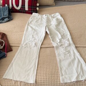7 For All Mankind White Flare Jeans